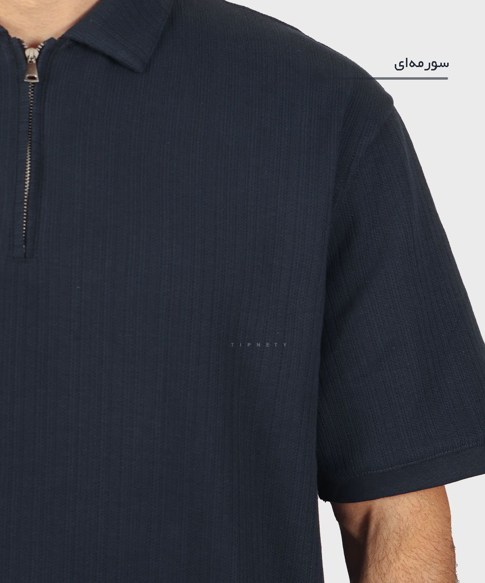             صدری مشکی کرم سورمه ای شیری تیشرت یقه دار 4208  - تصویر 9