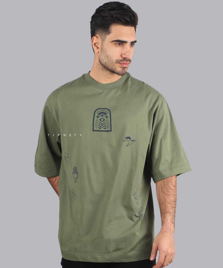 تیشرت لش طرح دار مردانه 1336