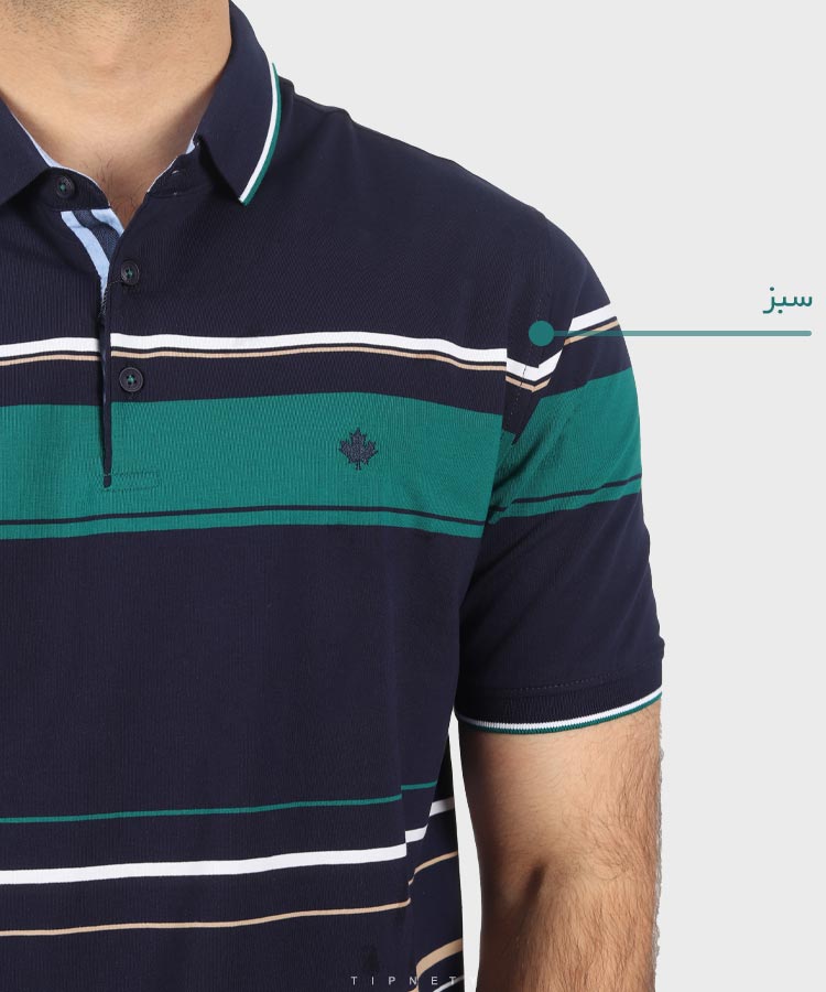                               سبز آبی طوسی مسی تیشرت یقه دار 7408  - تصویر 8