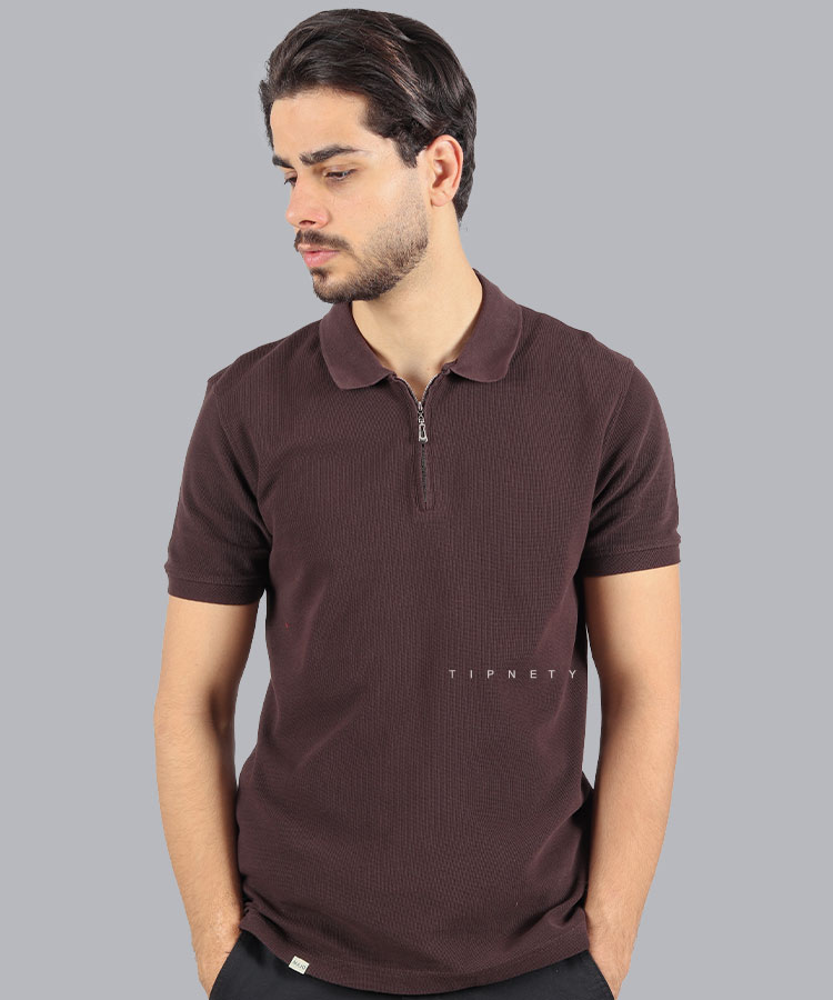                                                         قهوه ای کرم سفید تیشرت یقه دار 3222  - تصویر 4