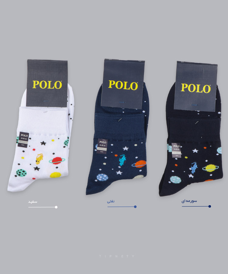 جوراب نیم ساق مردانه طرح گلکسی 9548