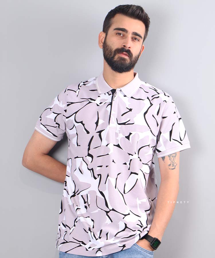                                                                                                         مشکی طوسی تیشرت یقه دار 1157  - تصویر 4