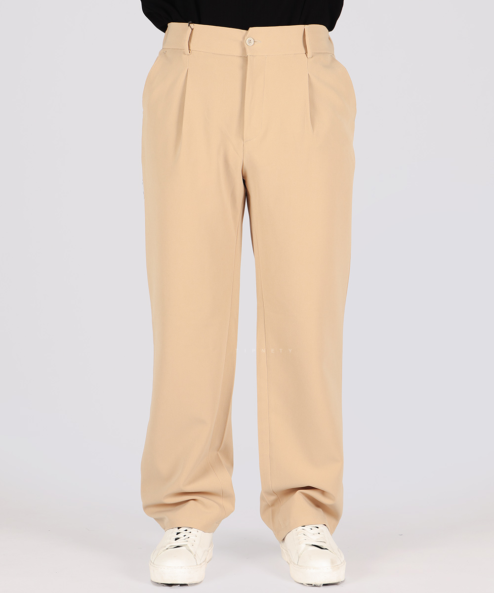                                                                 سورمه ای طوسی تیره مشکی کرم شکلاتی شلوار پارچه ای بگ استایل 0921  - تصویر 4