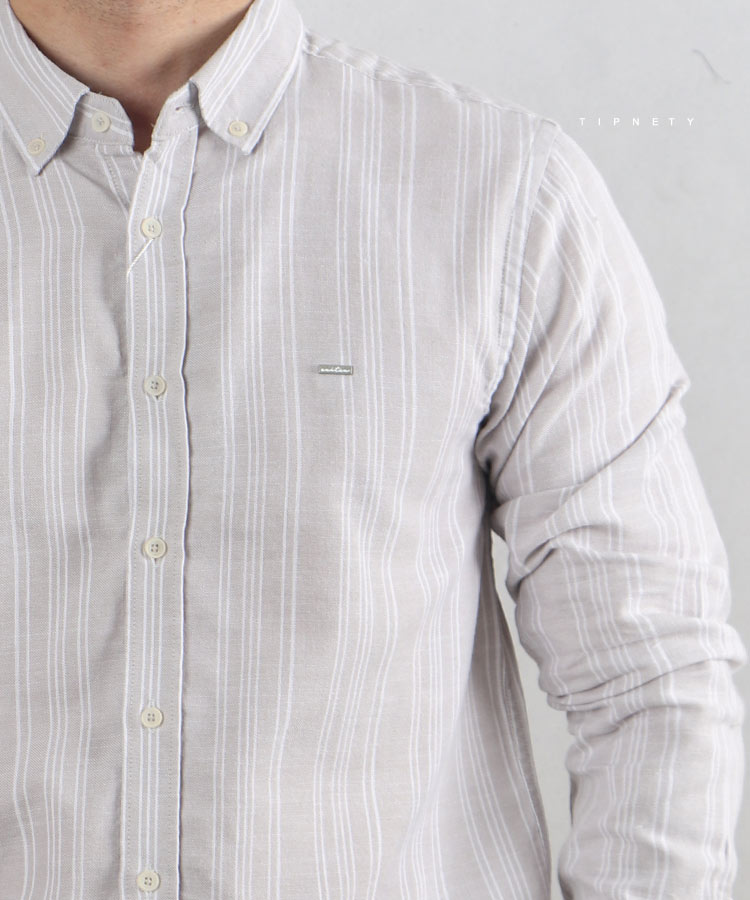 پیراهن مردانه آستین بلند راه راه 8829