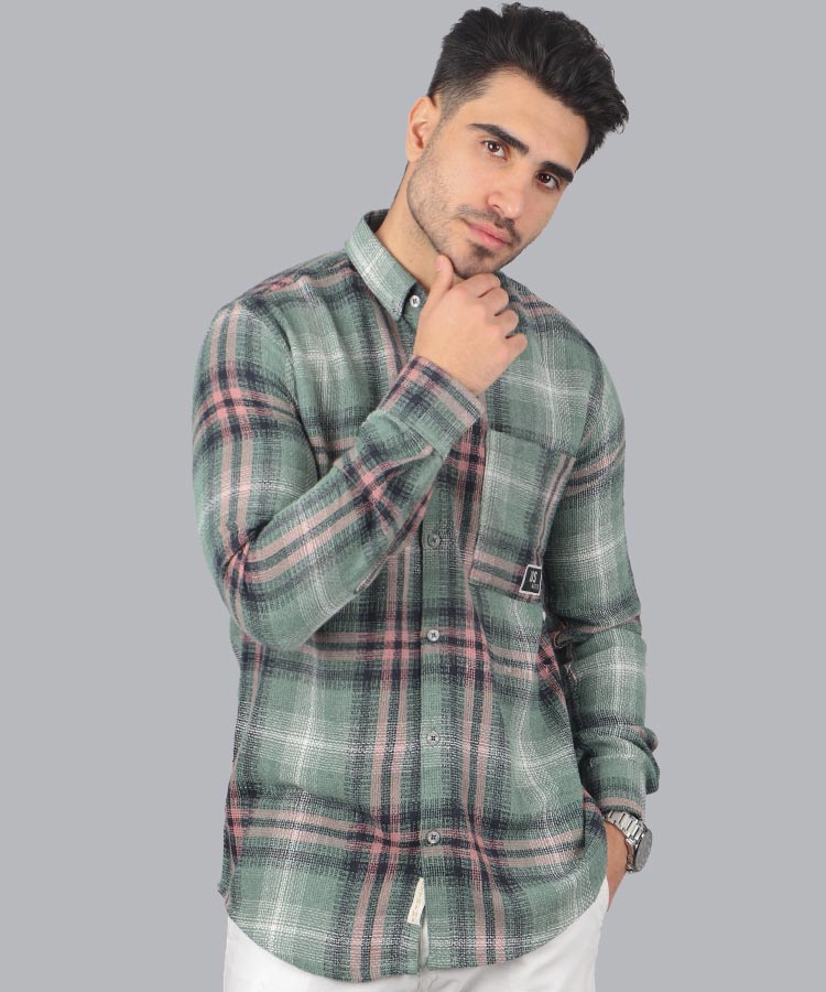 پیراهن مردانه آستین بلند پشمی 0770