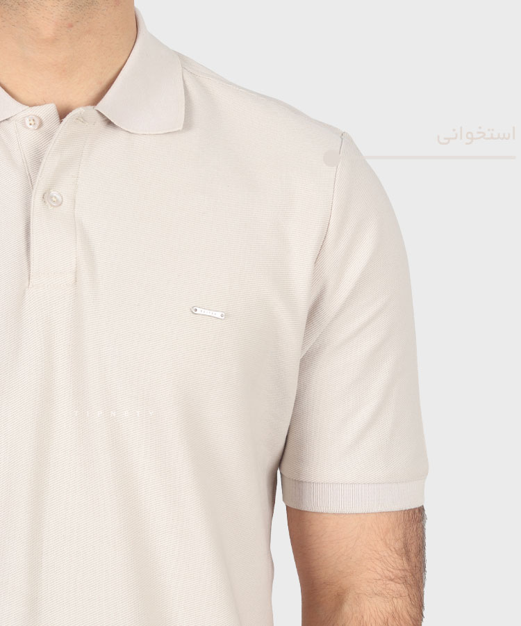                         طوسی استخوانی صدری تیشرت یقه دار 0588  - تصویر 5