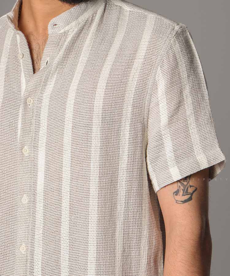 پیراهن لش مردانه کنفی راه راه 5112