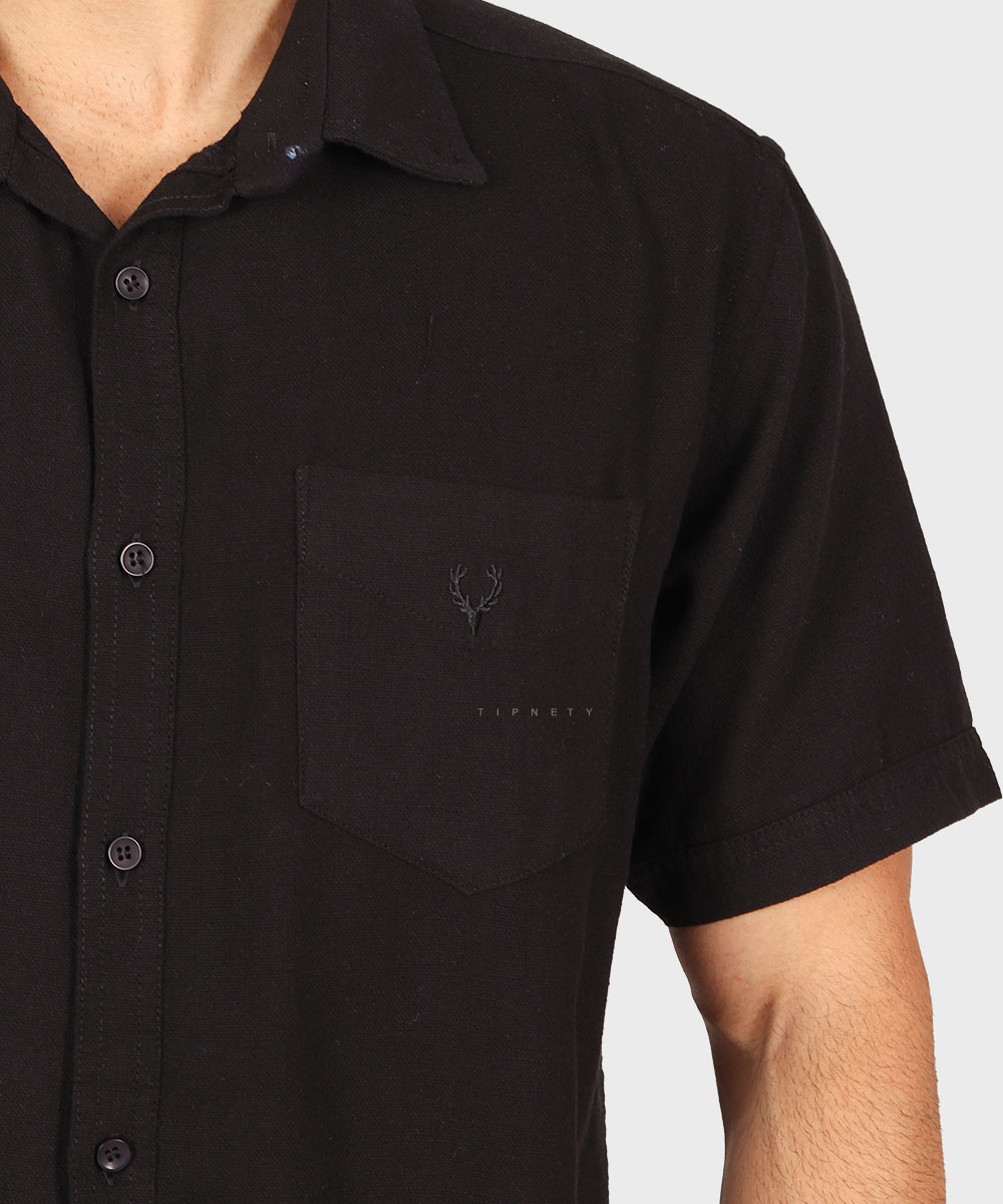         مشکی پیراهن آستین کوتاه کلاسیک 0101  - تصویر 3