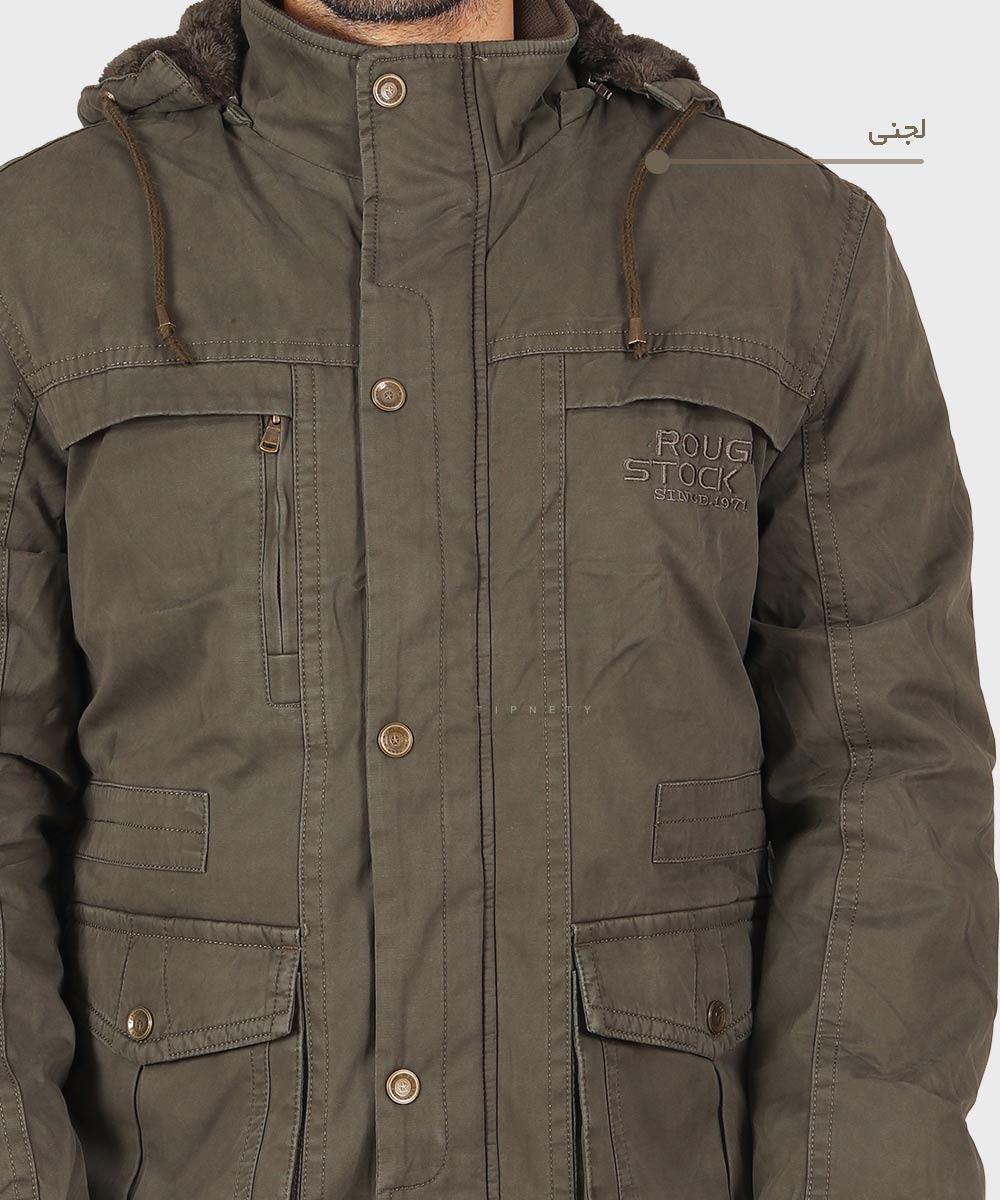                         مشکی لجنی شتری زمستانه کت کتان 8815  - تصویر 7