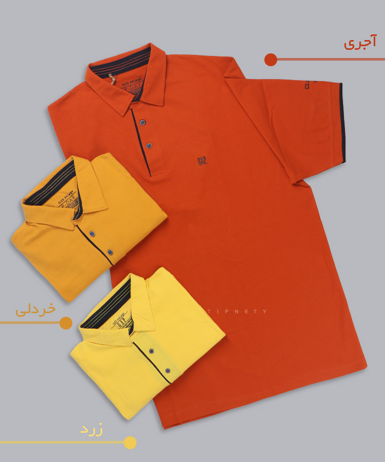                                                         آجری خردلی زرد تیشرت سایز بزرگ 5331  - تصویر 3