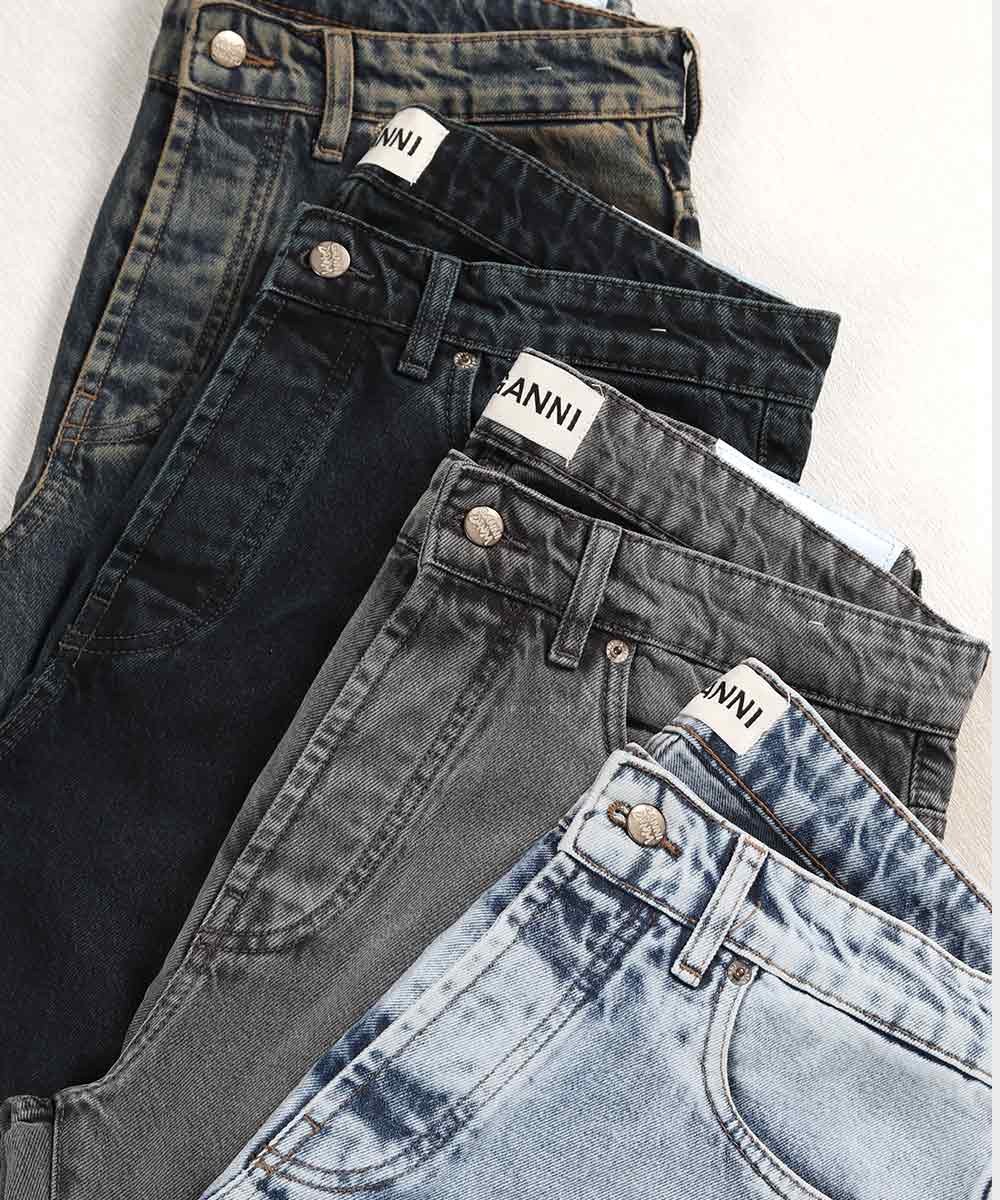 شلوار جین مام فیت مردانه ساده 3932