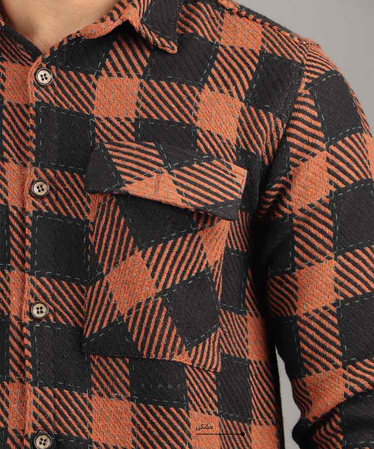                                                                                                                                                 آجری کرم مشکی لجنی طوسی تیره پاییزه پیراهن 0713  - تصویر 10