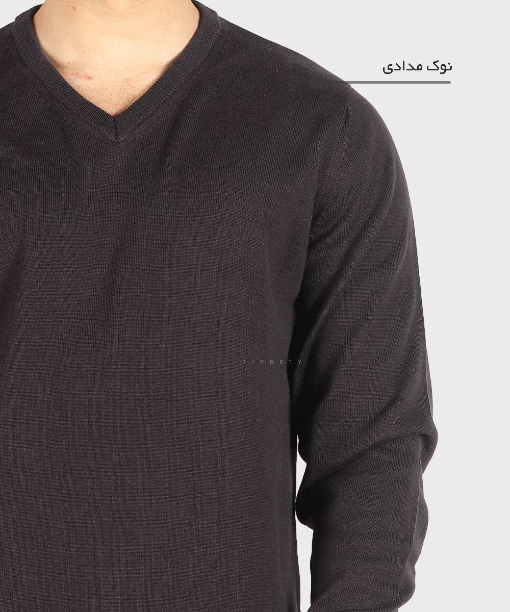           طوسی روشن لجنی نوک مدادی قهوه ای پاییزه پلیور 0116  - تصویر 6