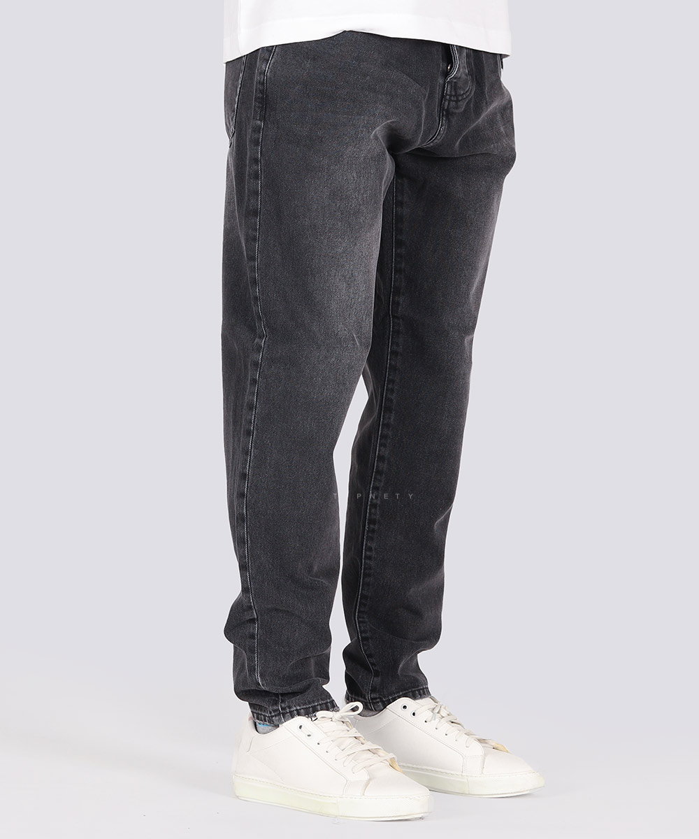 ذغالی         طوسی تیره شلوار جین مام فیت 0979  - تصویر 4