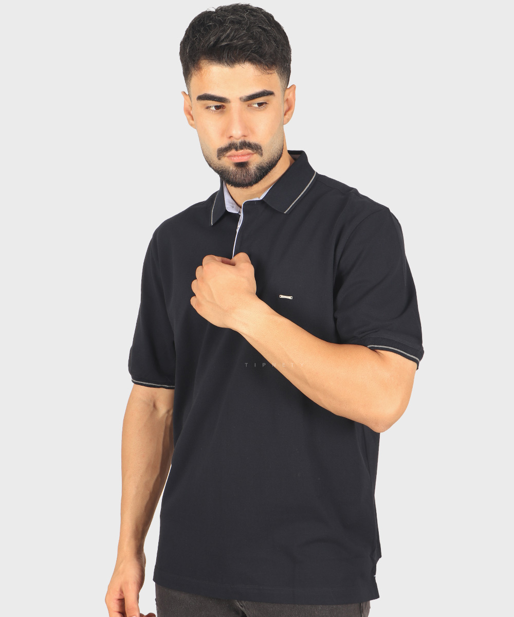                 ملانژ سورمه ای مشکی تیشرت یقه دار 0569  - تصویر 13