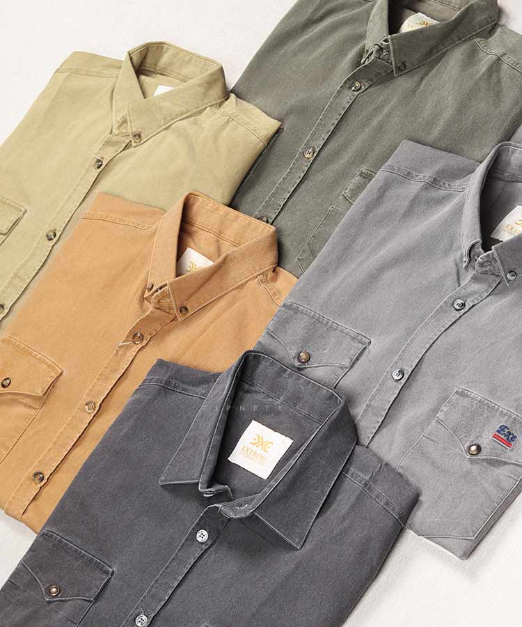 پیراهن مردانه آستین کشی و دو جیب 0698