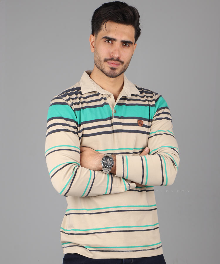 تیشرت یقه دار مردانه آستین بلند 1259