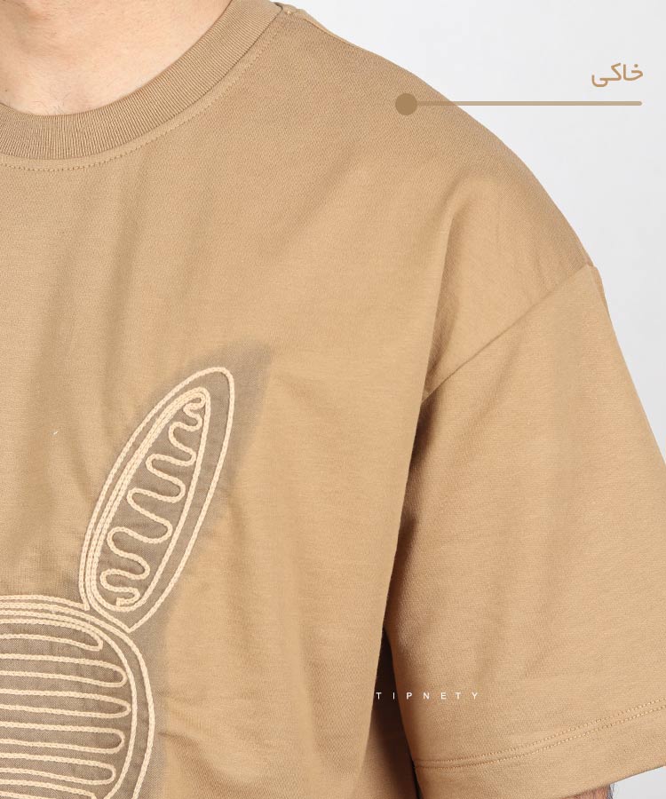                         پسته ای طوسی تیره خاکی تیشرت لش 3617  - تصویر 6