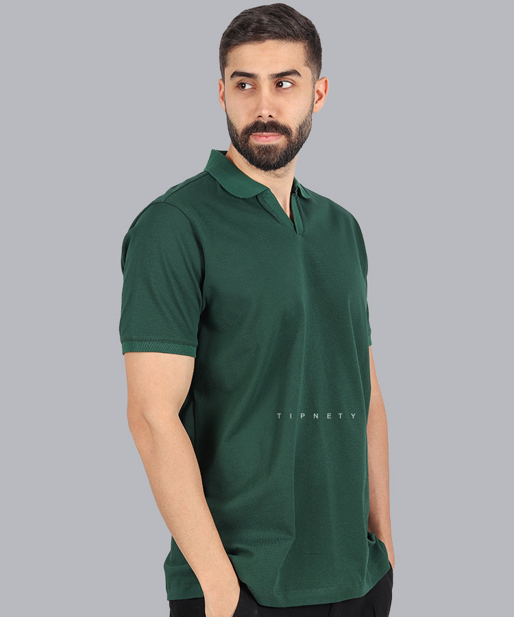                                                                         مشکی سبز سفید تیشرت یقه دار 0562  - تصویر 8