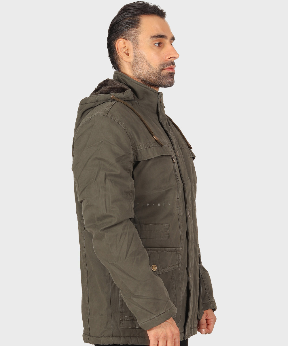                         مشکی لجنی شتری زمستانه کت کتان 8815  - تصویر 19