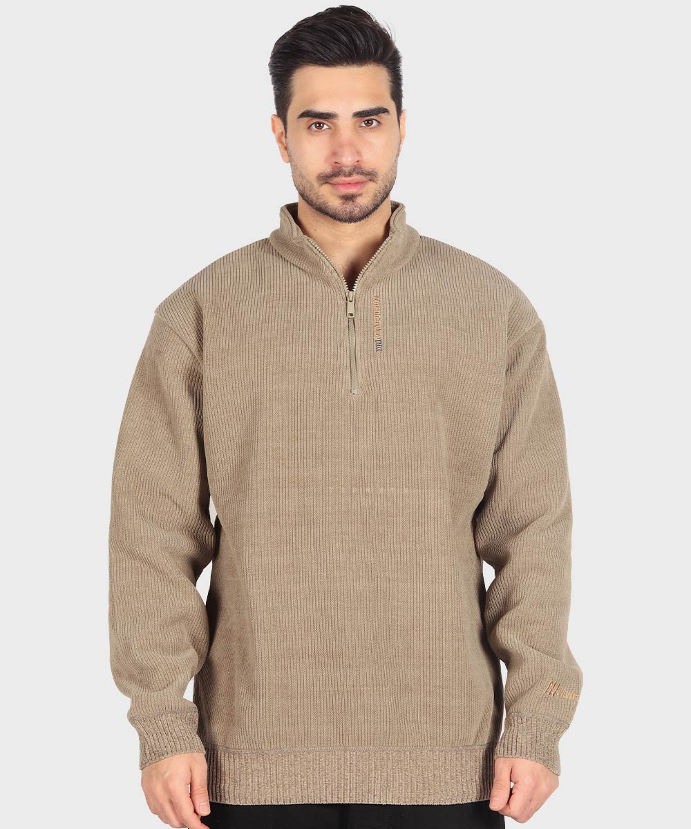 مشکی عسلی خاکی پاییزه پلیور 6095  - تصویر 3