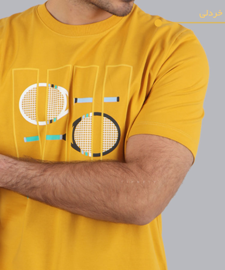                                                                                                                                                                                                       سورمه ای سفید سبز خردلی تیشرت چاپی 1301  - تصویر 5