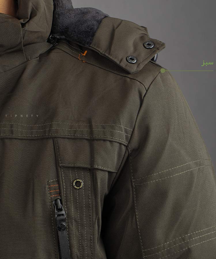                                                                                                                 سبز سورمه ای خاکی زمستانه کاپشن 0289  - تصویر 5