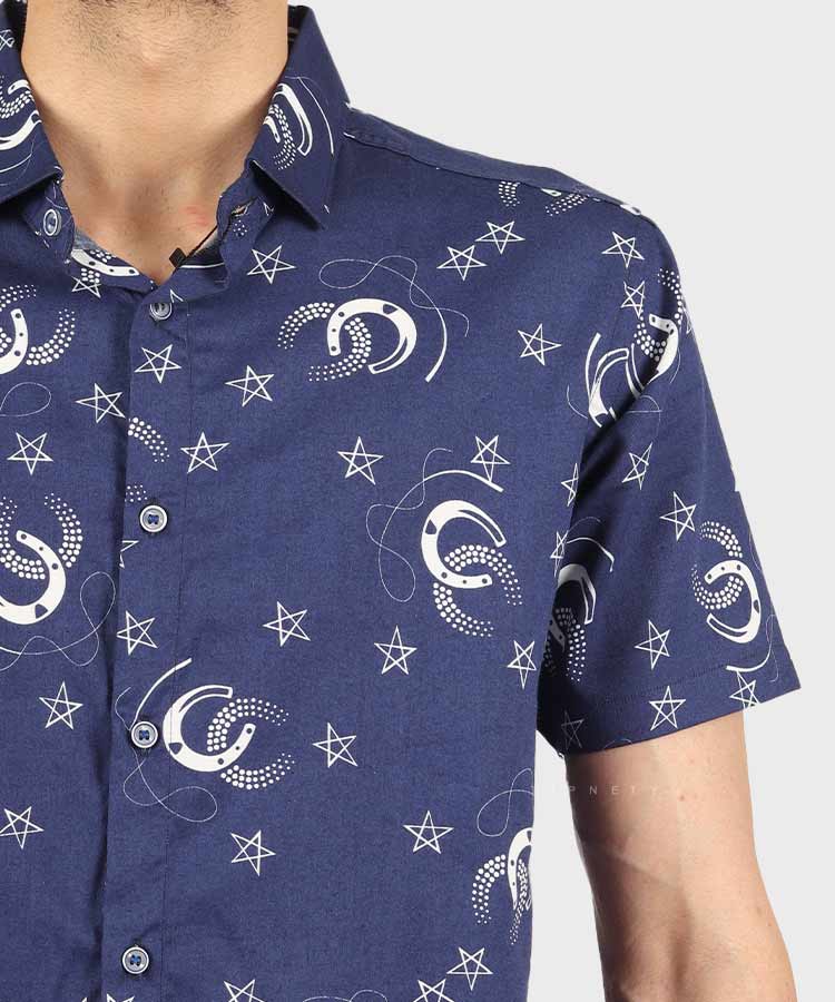                         مشکی سورمه ای پیراهن آستین کوتاه فیت 1019  - تصویر 3