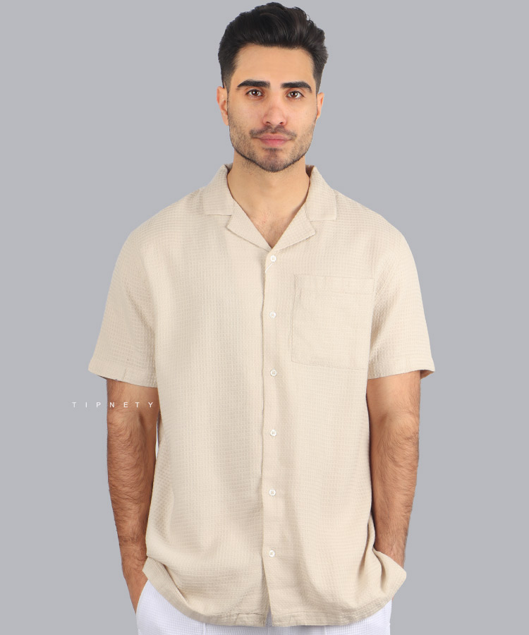 پیراهن یقه انگلیسی مردانه جیب دار 5168