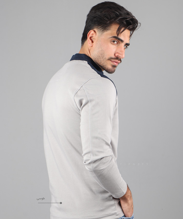                                                                                                                                                                                 کرم طوسی زرشکی سورمه ای سفید پاییزه تیشرت 1193  - تصویر 7