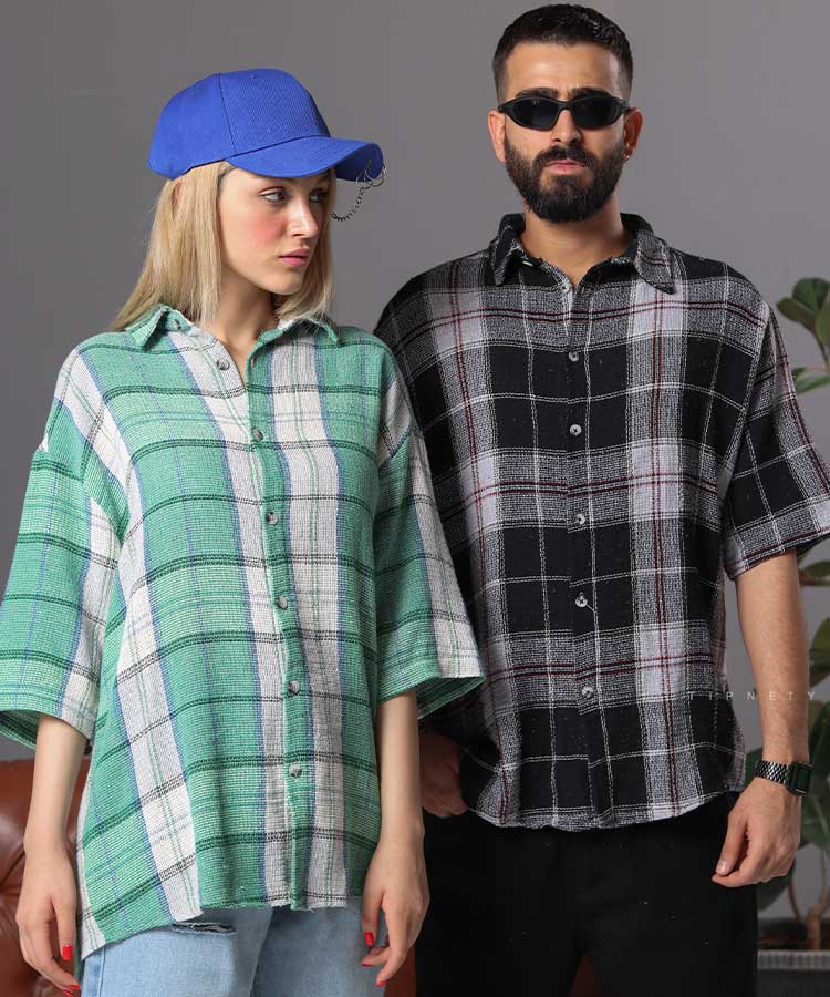                                                                                                                                             آبی سبز طوسی مشکی پیراهن لش 2043  - تصویر 9