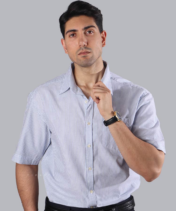 پیراهن آستین کوتاه مردانه مجلسی 0907