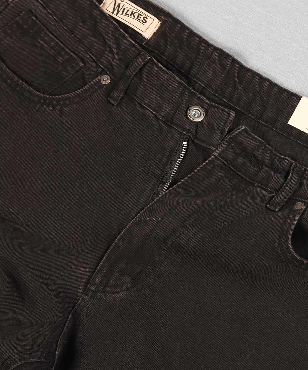 شلوار جین مام فیت مردانه ذغالی 0350