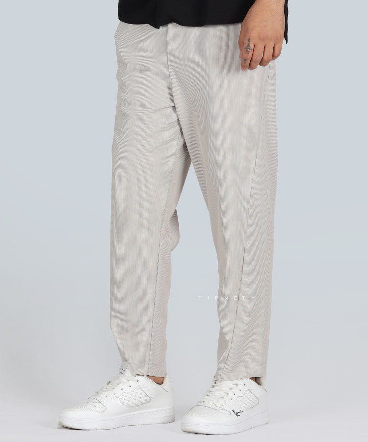                                                                                                                                                                                                       کرم کله غازی طوسی مشکی سفید شلوار پارچه ای لینن 1469  - تصویر 9