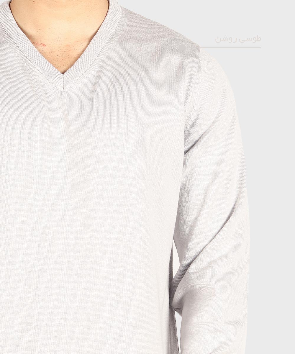           طوسی روشن لجنی نوک مدادی قهوه ای پاییزه پلیور 0116  - تصویر 4