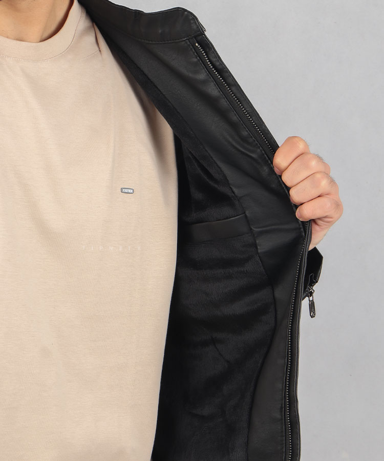                                                                                                                         عسلی طوسی مشکی زمستانه کت چرم 2319  - تصویر 9