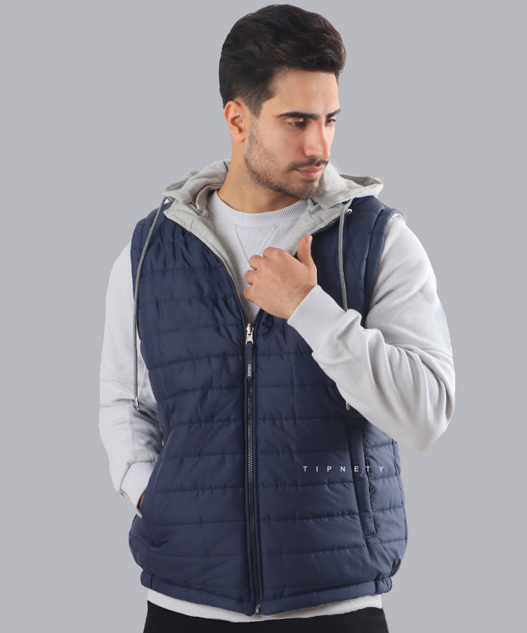 پافر مردانه سورمه ای مدل دو رویه 0508