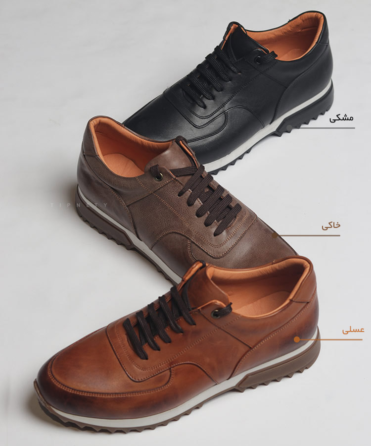                                 خاکی عسلی مشکی کفش کژوال 5209  - تصویر 4