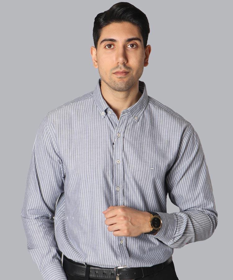 پیراهن مردانه آستین بلند راه راه 0962