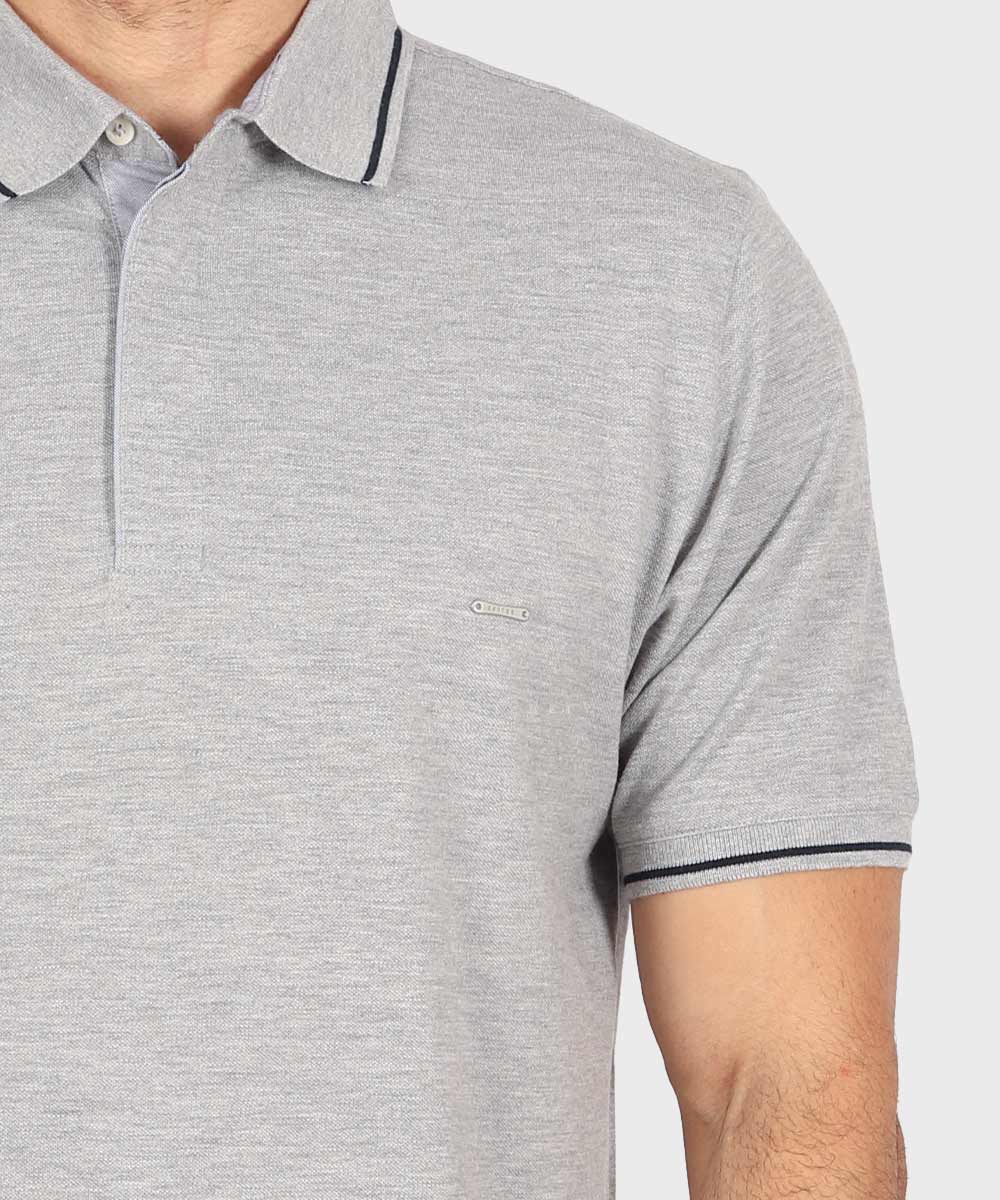         ملانژ سورمه ای مشکی تیشرت یقه دار 0569  - تصویر 7