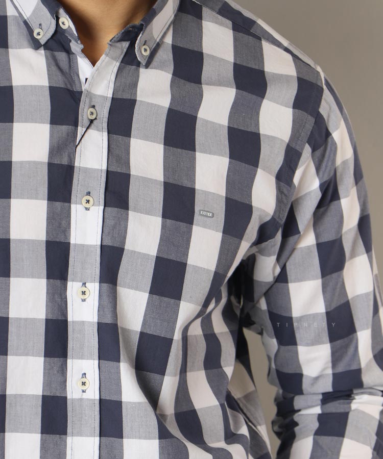 پیراهن مردانه آستین بلند چهارخانه 5006