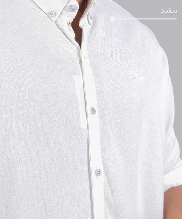                                                     شتری سفید صدری کرم سورمه ای مشکی پیراهن آستین کوتاه فیت 0580  - تصویر 4