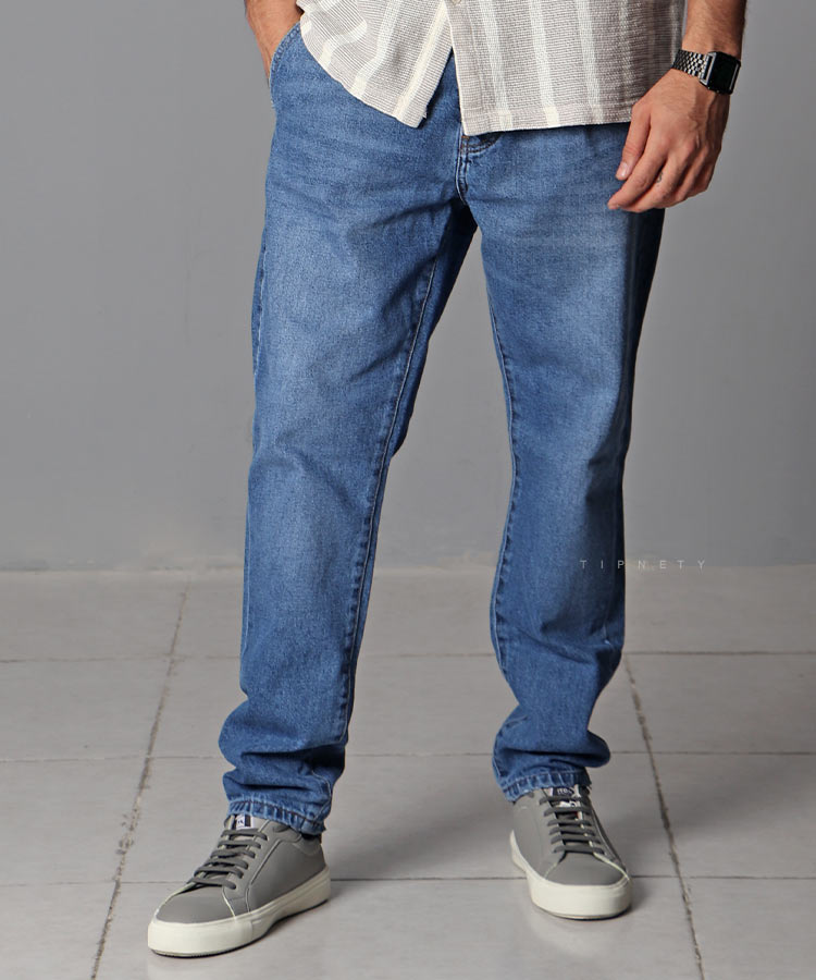 شلوار جین مام استایل مردانه سورمه ای 0512