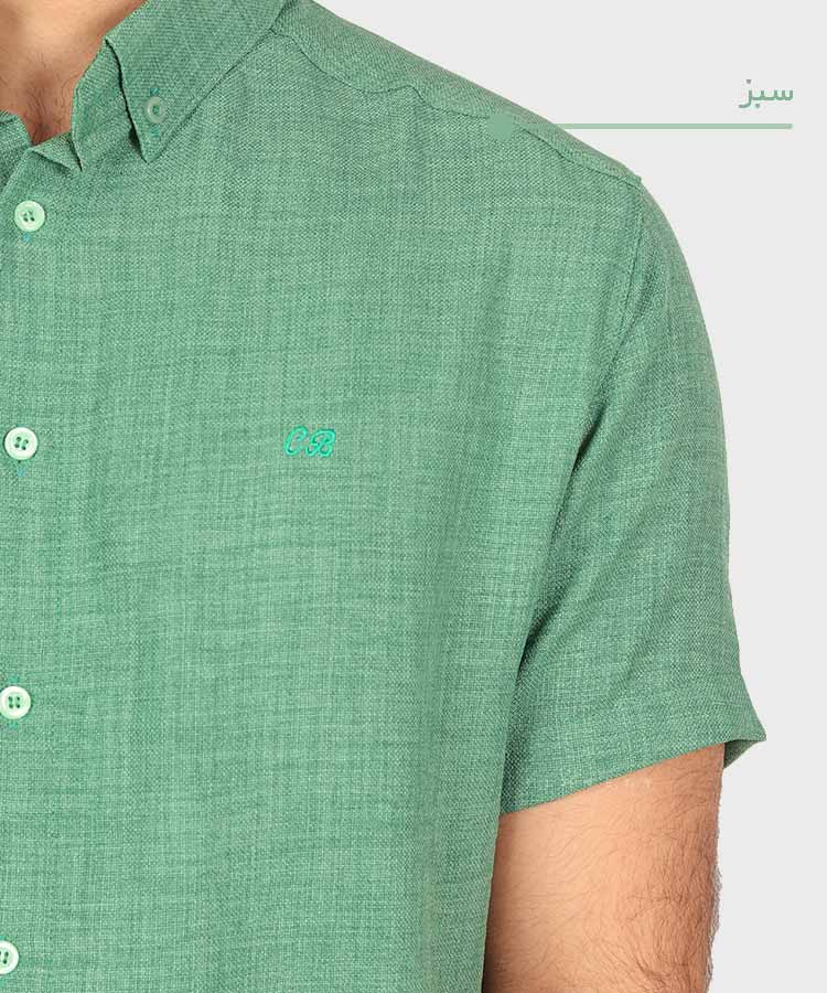                                                                                             مشکی لجنی آبی تیره طوسی تیره شتری نسکافه ای سبز کرم سفید نفتی یشمی خاکی پیراهن آستین کوتاه فیت 0132  - تصویر 9