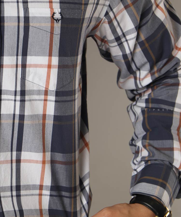                                     سورمه ای پیراهن آستین بلند کلاسیک 0963  - تصویر 4