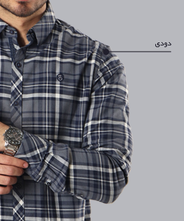                                                                                                                                   آبی قرمز سبز دودی پیراهن آستین بلند فیت 2489  - تصویر 4