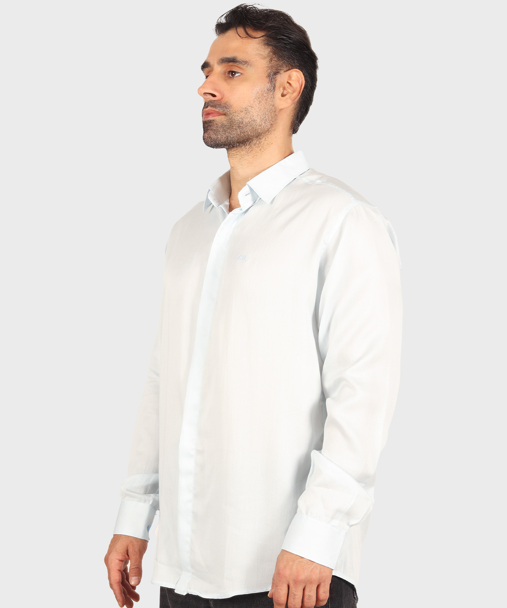                                                 مشکی سورمه ای صدری کرم آبی روشن پیراهن آستین بلند فیت 0372  - تصویر 8