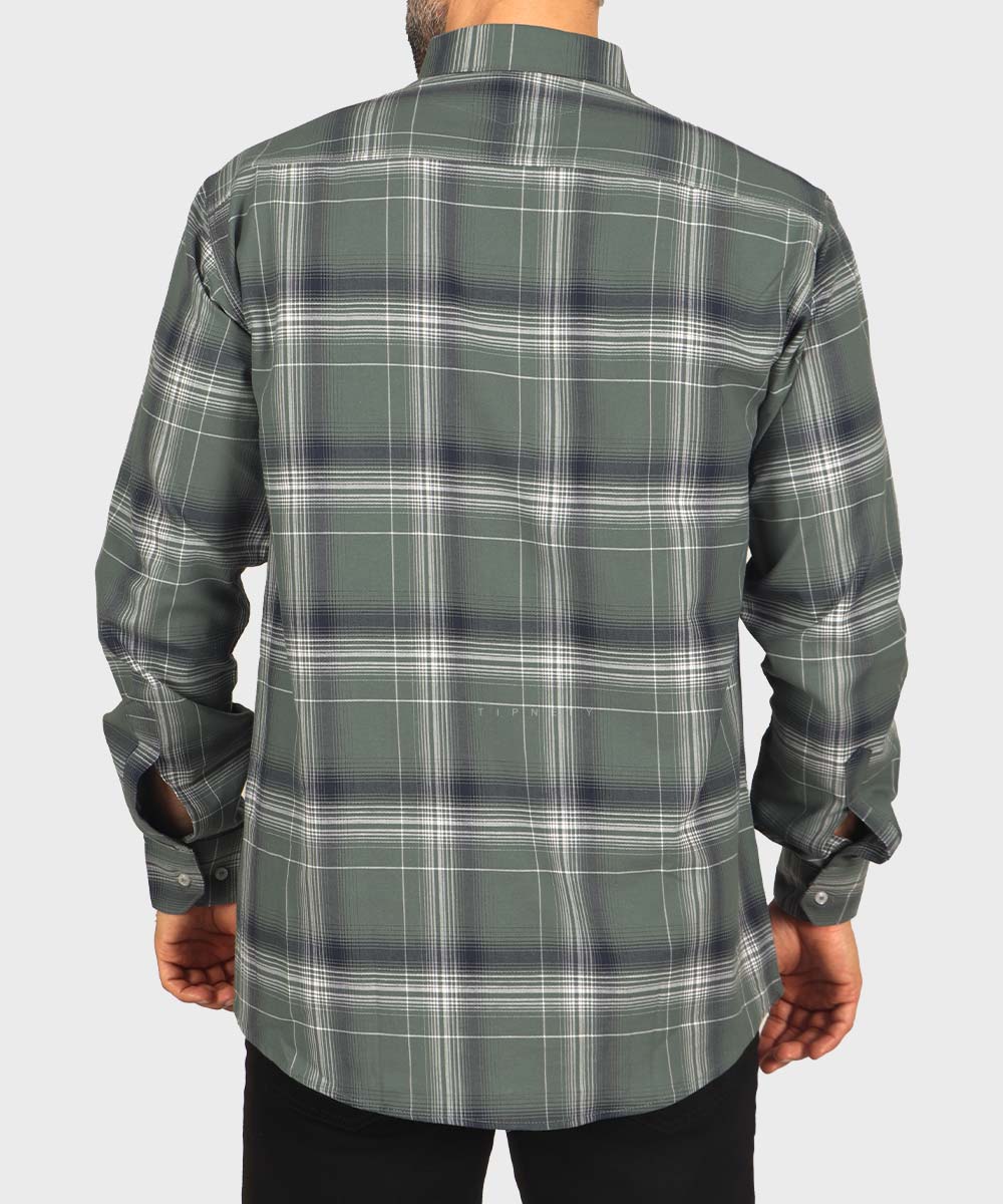                                                                                                                                 سورمه ای طوسی تیره طوسی روشن سبز کرم پیراهن آستین بلند فیت 0324  - تصویر 10