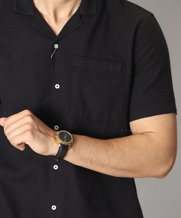 پیراهن یقه انگلیسی مردانه جیب دار 5127