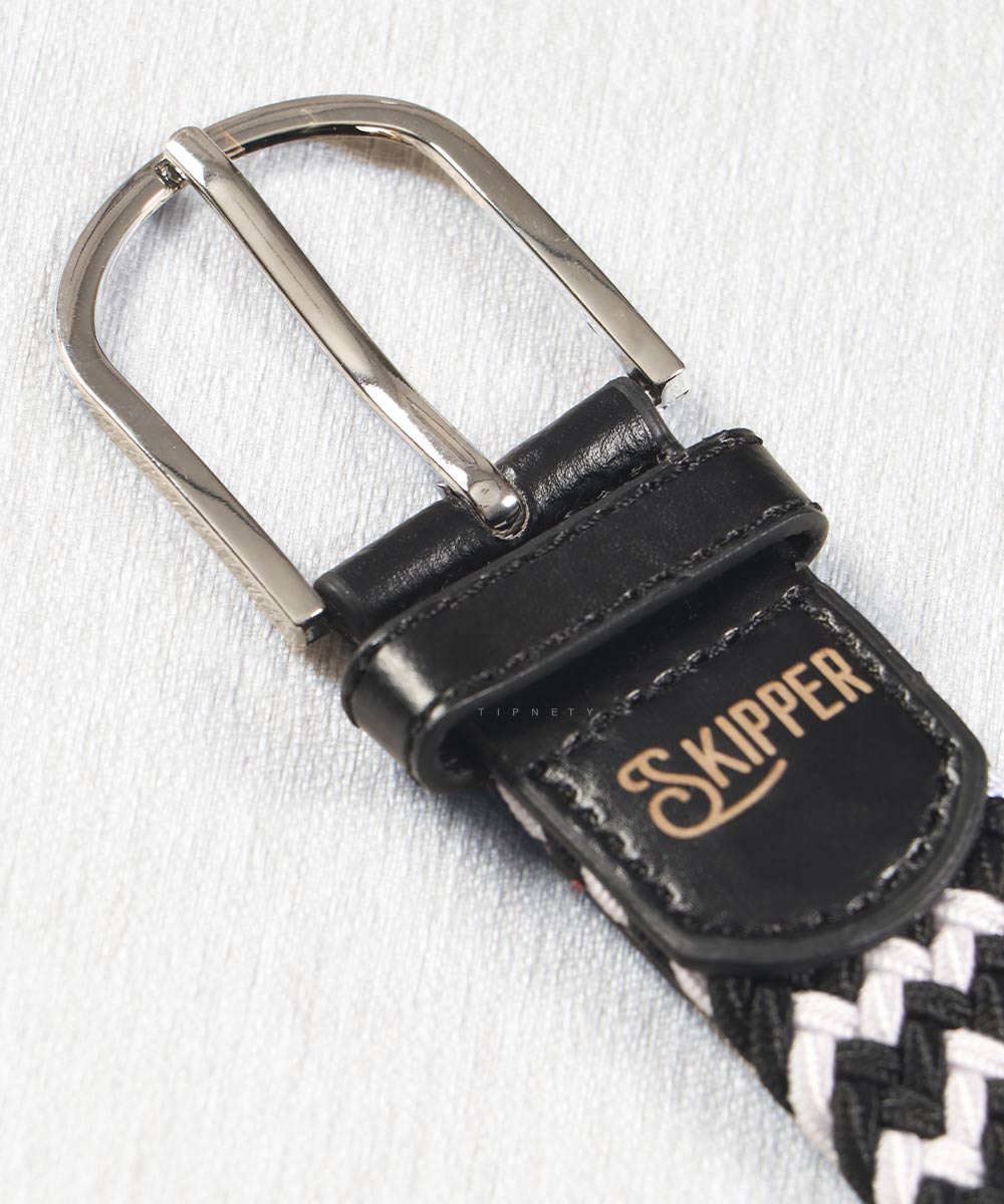 کمربند کنفی مردانه سفید و مشکی 0307